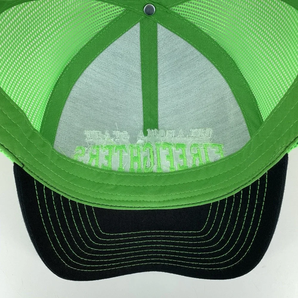 Oklahoma State Firefighters Association Hat Green Mesh Pacific 104c Snapback Cap